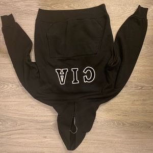 Mens Black Oversized Pullover Hoodie Pre Owned Good Condition